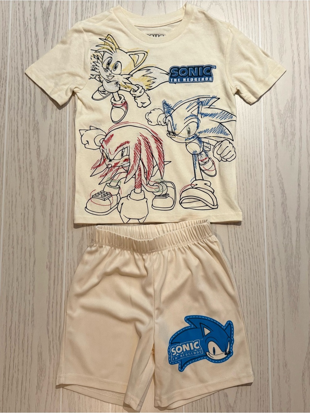 Freeze Sonic The Hedgehog Boys 4/5 Embroidered Tee Shorts Set NWOT